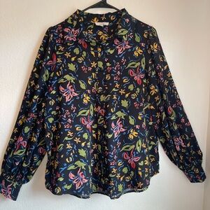 Entro‎ Women’s Floral Long Sleeve Blouse Size Medium